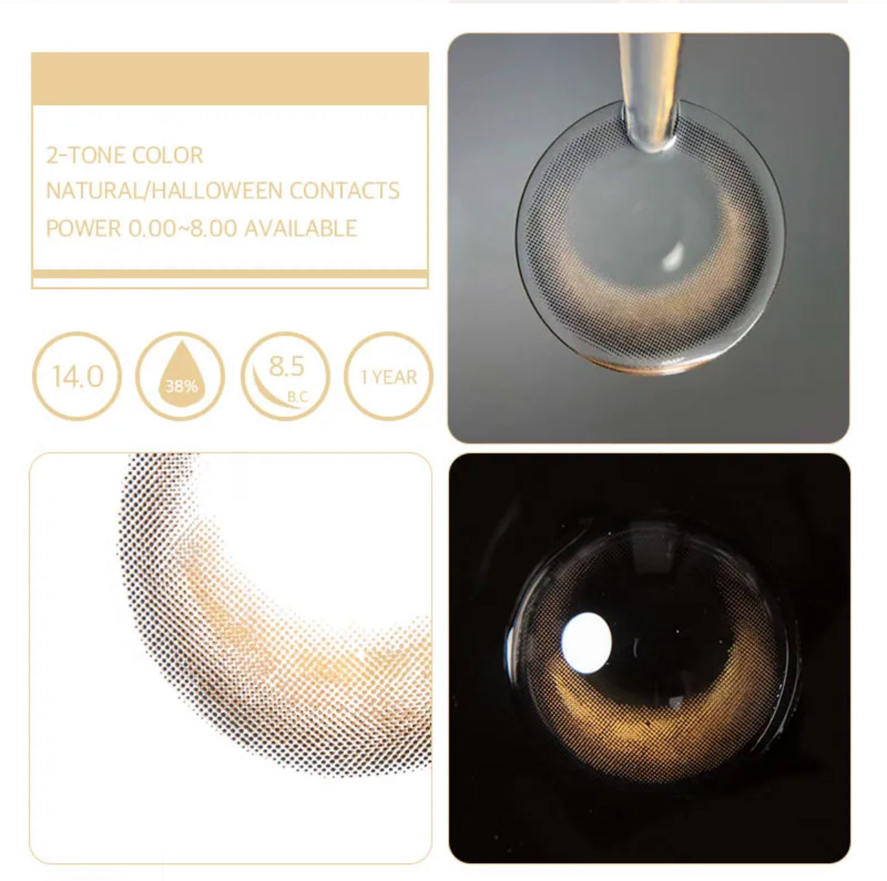Unibling Halfmoon Gloss Contact Lenses for Eyes (1 Pair) Unibling Halfmoon Gloss Contact Lenses for Eyes (1 Pair)