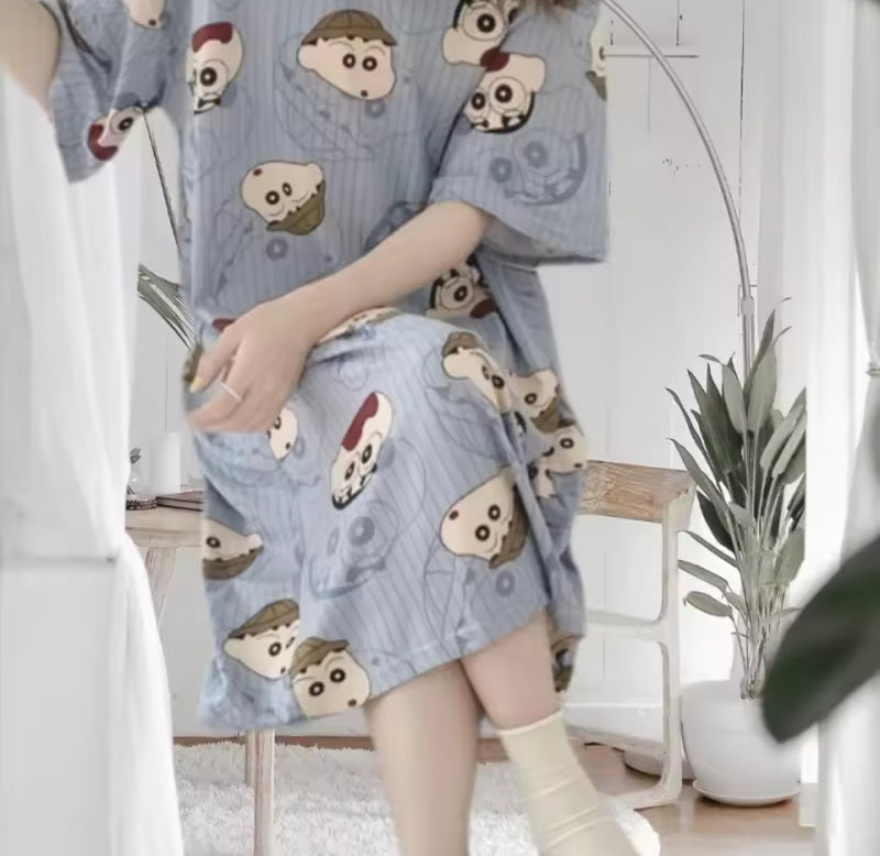 Loose Short Sleeve Cartoon Pencil New Summer Sleepwear 1561907 - TUZZUT Qatar Online Shopping