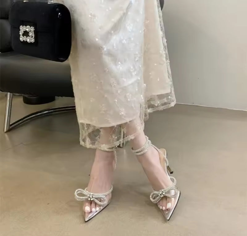 Women's Style Pointed-Toe Bow Heels Sandals S4442815-S4951742 - TUZZUT Qatar Online Shopping