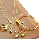 Women 4Pcs Fashion Necklace Earrings Opening Ring Bracelet jewelry sets necklace set S785947 - TUZZUT Qatar Online Shopping