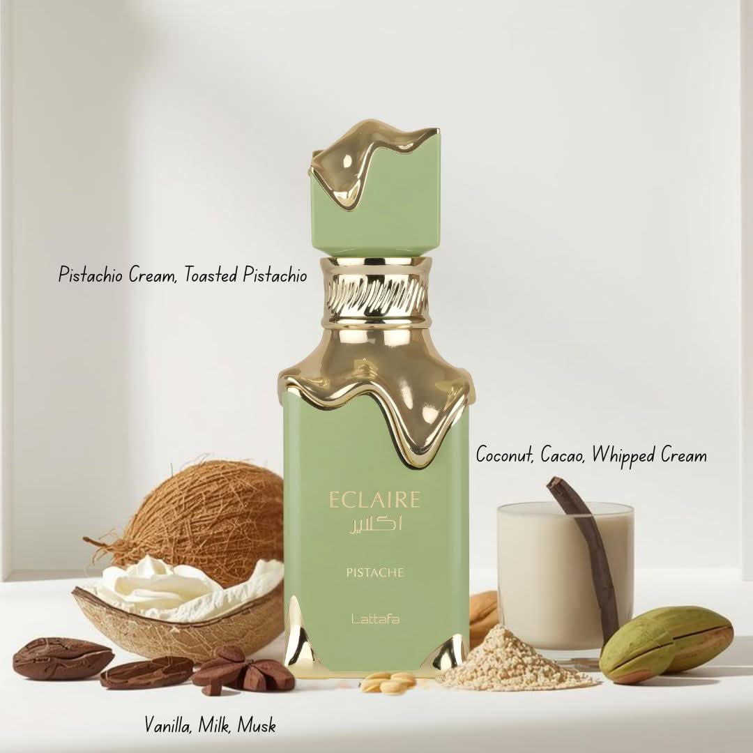 Eclaire, Eclaire Banoffi & Eclaire Pistache Eau de Parfum Sprays 100ml by Lattafa (Bundle) Eclaire, Eclaire Banoffi & Eclaire Pistache Eau de Parfum Sprays 100ml by Lattafa (Bundle)