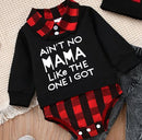 3-piece Baby Boy Letter Print Plaid Long-sleeve Romper, Ripped Denim Jeans and Cap Set 20190069 - Tuzzut.com Qatar Online Shopping