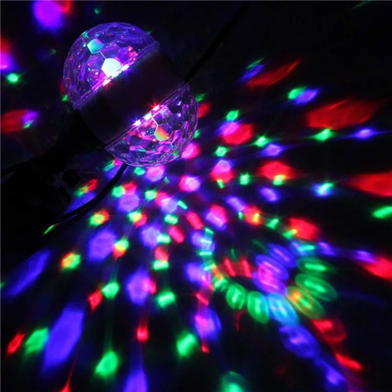 2PCS/Set Colorful Rotating RGB LED Stage Light Xmas Party Effect