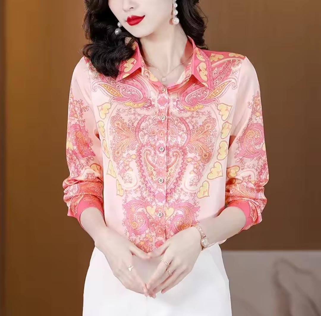 Women's Silk Satin Shirt Ladies Tops S4871500 Women's Silk Satin Shirt Ladies Tops S4871500