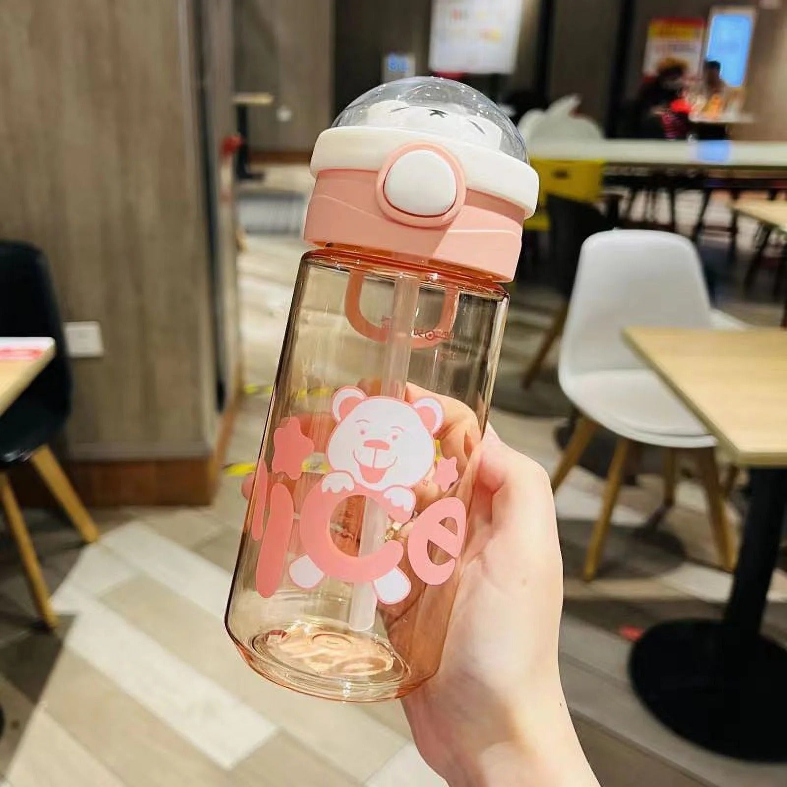 Water Bottle With Straw Cartoon Bear For Kids 1562705 Water Bottle With Straw Cartoon Bear For Kids 1562705