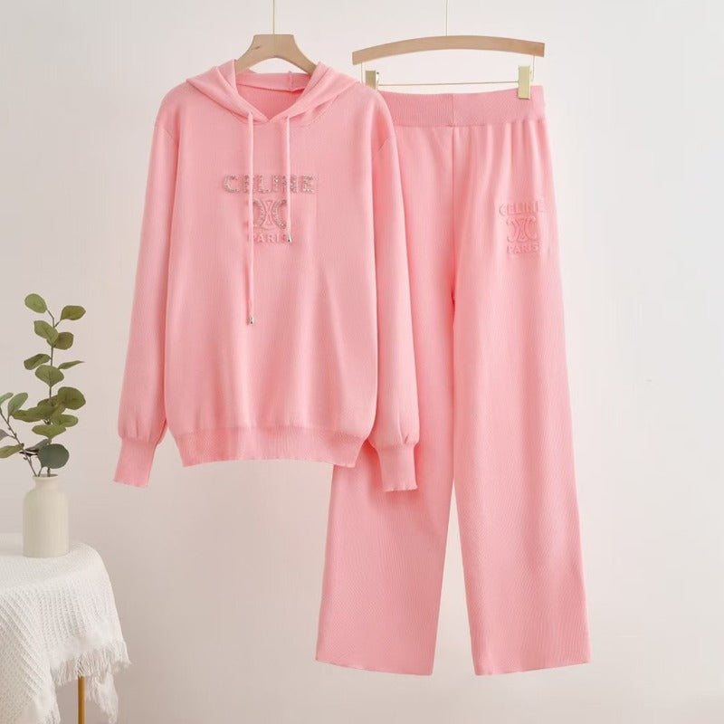 Autumn Chic Solid Loose Design Knit Sweater + Pant TZ1241 Autumn Chic Solid Loose Design Knit Sweater + Pant TZ1241