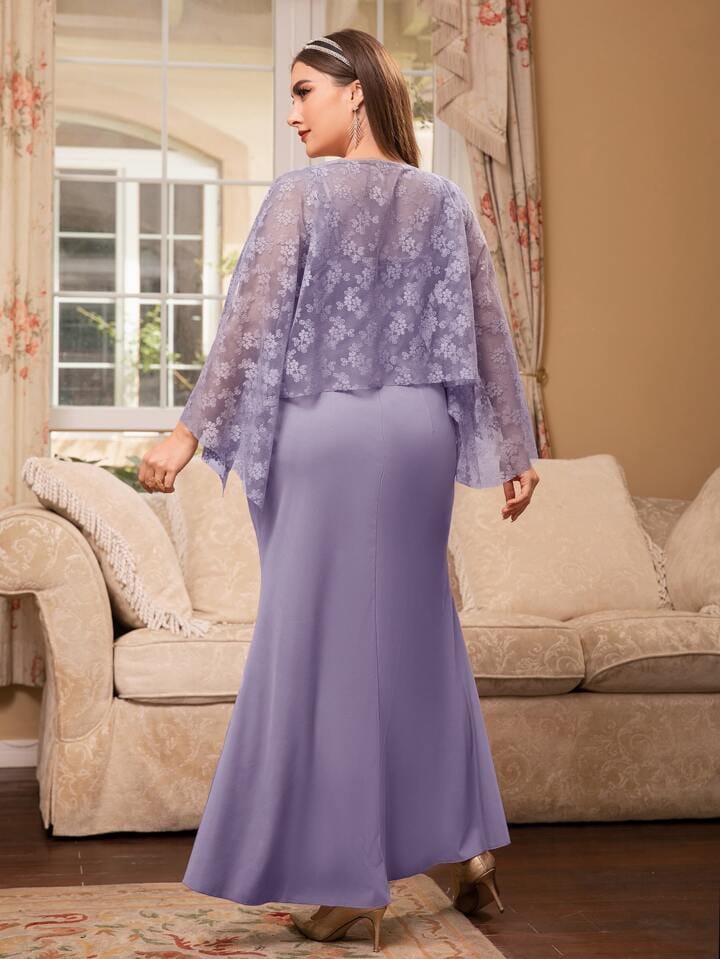 Plus Floral Mesh Top & Dress S4539497 Plus Floral Mesh Top & Dress S4539497