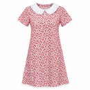 Size 150 cm Girls’ Red Floral Dress with White Peter Pan Collar