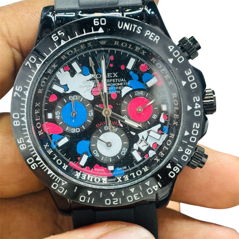 Men's New Black Strap Watch W3371 - TUZZUT Qatar Online Shopping