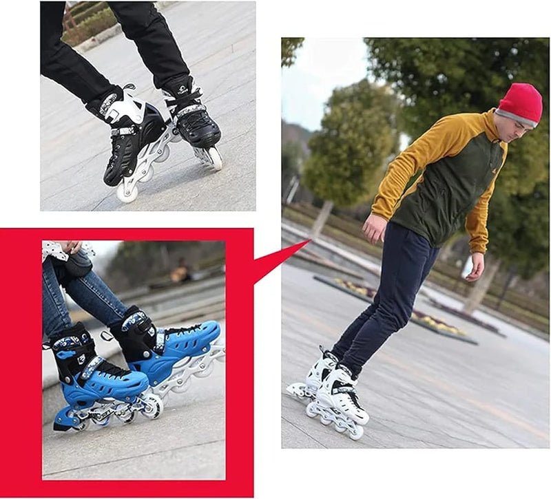 Inline Skates, Roller Skate Poles Ankle Protection Replacement Roller, Inline Skates Adults Unisex Fitness Skates Roller Skates (39-42)-White -S991133 - Tuzzut.com Qatar Online Shopping