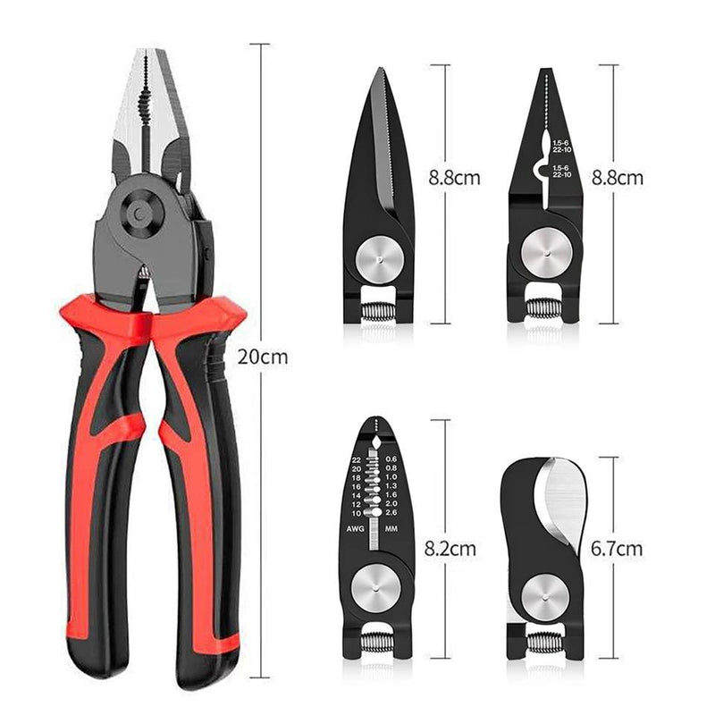 5 IN 1 Multifunctional Pliers Set Quick Change Pliers Head with Wire Pliers