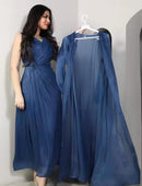 Women Satin Silk,2 Piece Evening Long Dress   B200281 - TUZZUT Qatar Online Shopping