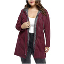 Women's double Row Zipper Fake Two Coat With Hood   J46273 - TUZZUT Qatar Online Shopping
