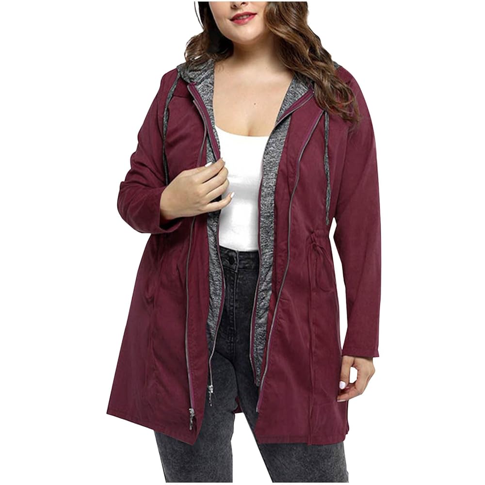 Women's double Row Zipper Fake Two Coat With Hood J46273 Women's double Row Zipper Fake Two Coat With Hood J46273