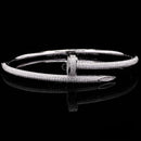Bust Down Nail Bracelet White Gold DN2096 - TUZZUT Qatar Online Shopping