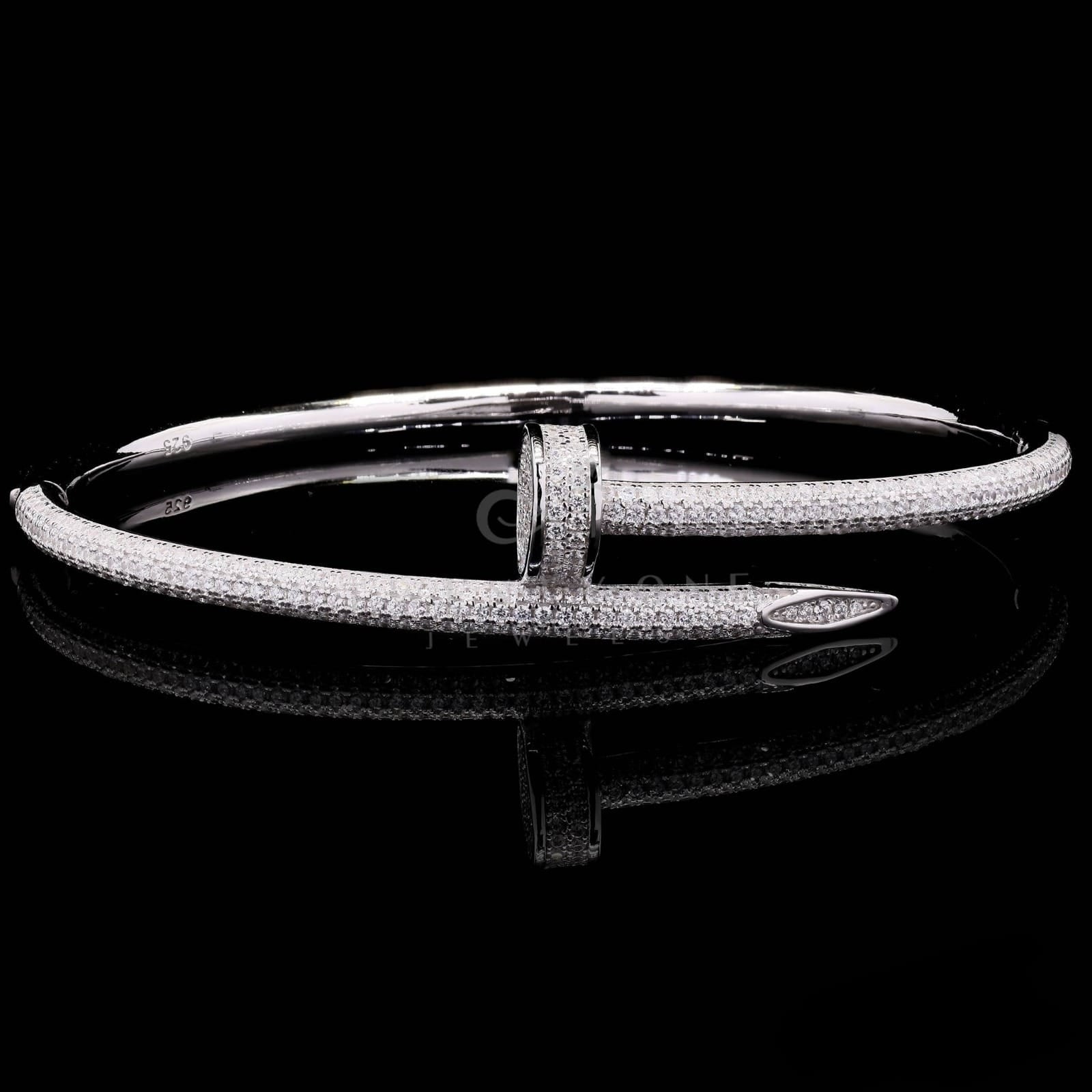 Bust Down Nail Bracelet White Gold DN2096 Bust Down Nail Bracelet White Gold DN2096
