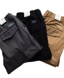 Men's Loose Straight Leg Cargo Pants Casual Multi-Pocket Trousers Washed Elastic Waist Wide Leg Pants    B301836 - TUZZUT Qatar Online Shopping