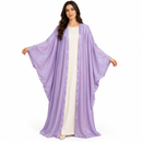 Women’s Lavender Shimmer Open-Front Batwing Abaya SDR 4027- One size