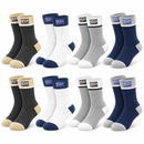 Ribbed Crew Socks with Contrast Cuffs – 8-Pair Pack