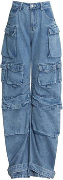 Women's Fashion Casual Denim Wide Leg Pants    S4936920 - TUZZUT Qatar Online Shopping