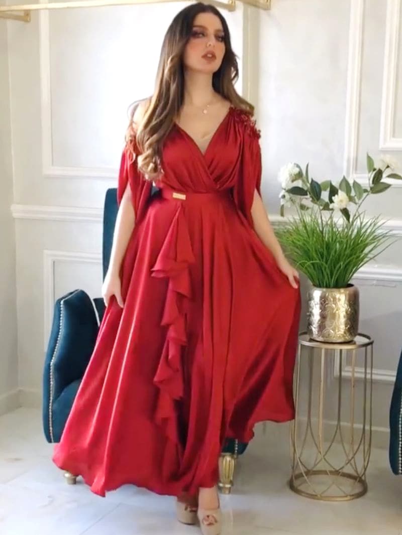 Women's Long Sleeve Solid Color Rhinestones Modest Fashion Dress 532931 XL Women's Long Sleeve Solid Color Rhinestones Modest Fashion Dress 532931 XL