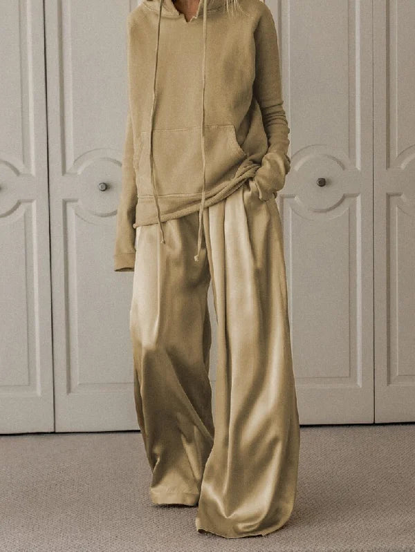 Original Solid Color Hoodies&Wide Leg Pants Two Pieces Set 95173 Original Solid Color Hoodies&Wide Leg Pants Two Pieces Set 95173