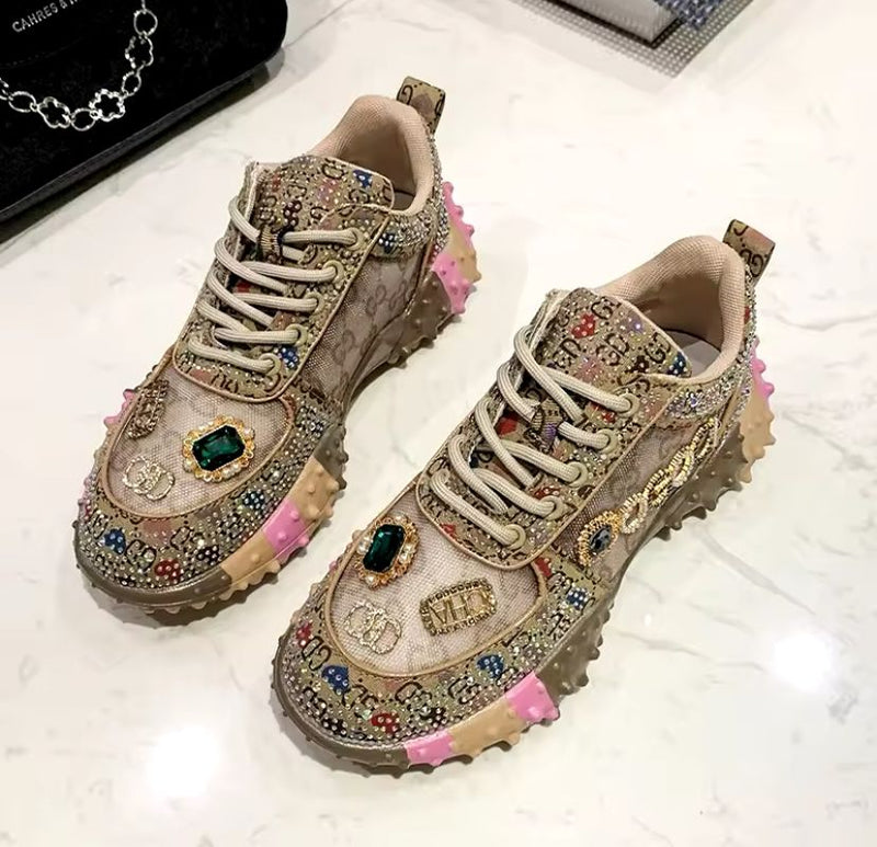 Women's Sneakers Water Diamond Fashion  Ladies Shoes 112098 (38)