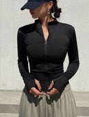 Women's Zipper Closure Slim Fit Jacket   S5114022 - TUZZUT Qatar Online Shopping