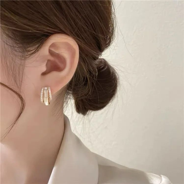 Yellow Gold Women Earrings Diamond -S3139397