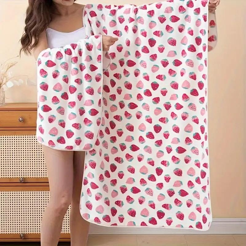 Strawberry Bath Towel Hand Towel   482484 - TUZZUT Qatar Online Shopping
