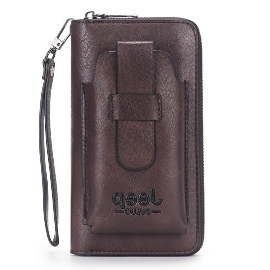 Long Men's Wallet PU Leather 1828 -  Brown