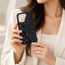 IP 14PRO Premium Black Quilted Wallet-Style Phone Case with Flap Closure MF 1997