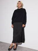 2-In-1 Soft Touch Jumper With Satin Midi Skirt MS7001 - TUZZUT Qatar Online Shopping