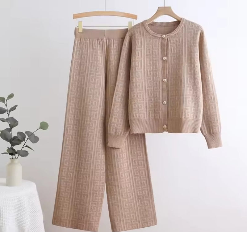 Women Elegant Knitted 2 Piece Sets KS665 - TUZZUT Qatar Online Shopping