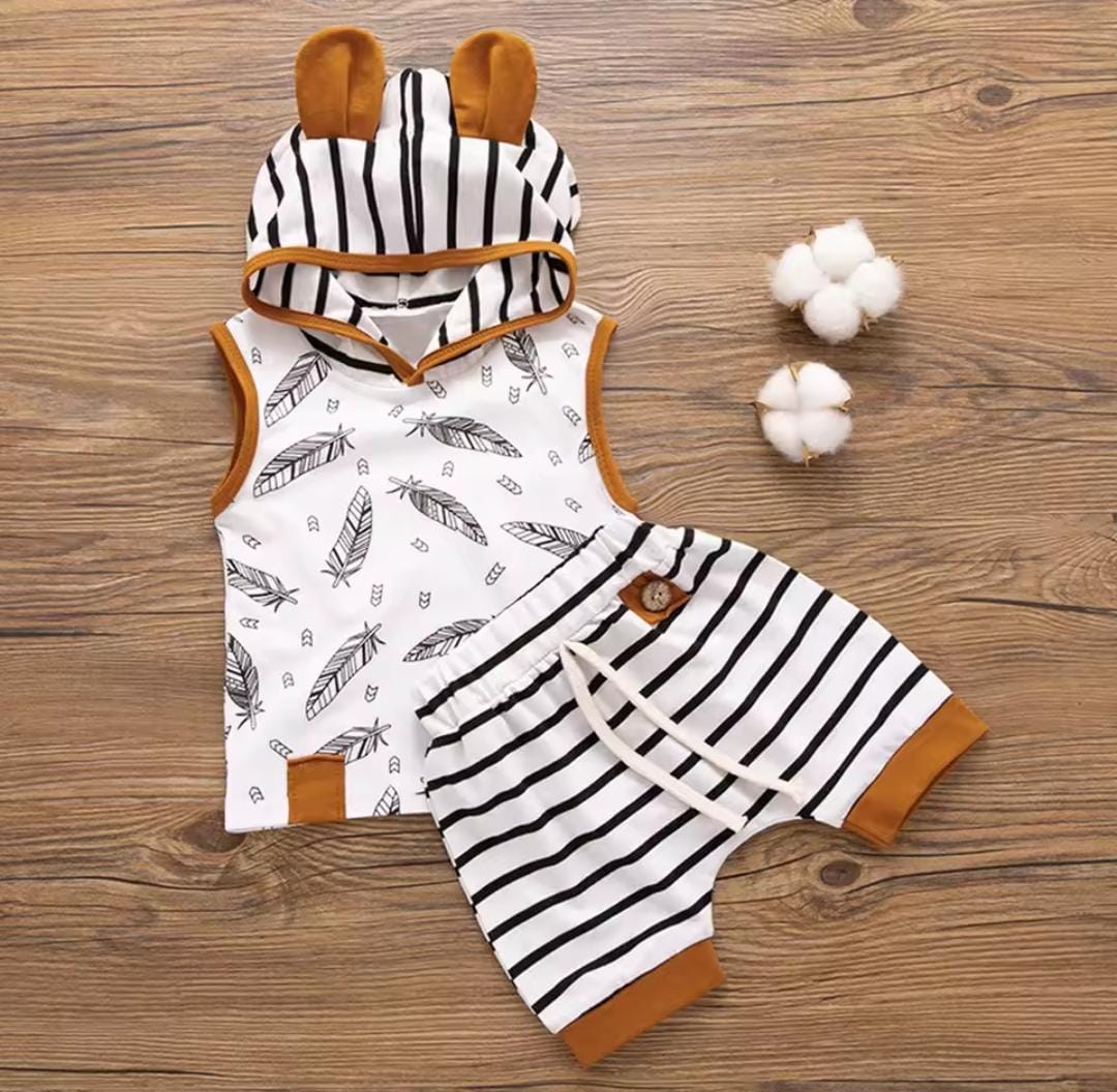 Newborn Baby Hooded T Shirt Tops Striped Shorts Pants 1645751 Newborn Baby Hooded T Shirt Tops Striped Shorts Pants 1645751