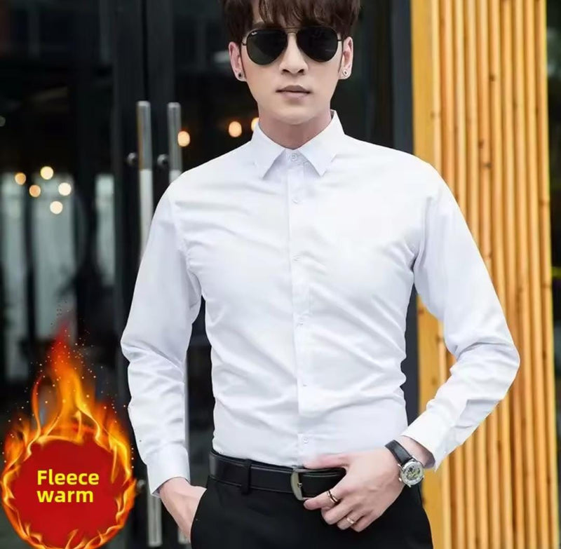 Men's Warm Long Sleeve Slim Fit Shirt   C1-7 - TUZZUT Qatar Online Shopping