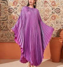 Batwing Sleeves Pleated Off-the-shoulder Maxi Dresses 132661 - TUZZUT Qatar Online Shopping