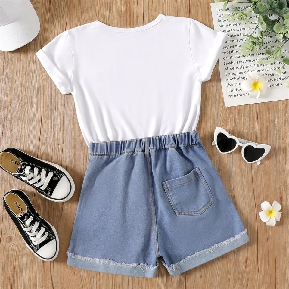 PatPat 2pcs Baby Girl Clothes Letter Print Short-sleeve White Tee and Ripped Denim Shorts Set Kid Clothing 20407903 PatPat 2pcs Baby Girl Clothes Letter Print Short-sleeve White Tee and Ripped Denim Shorts Set Kid Clothing 20407903