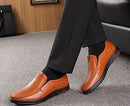 Mens Casual Leather Shoes Business Slip-on Loafer Shoes Plush Cold-Weather Shoes for Male S4755674 - TUZZUT Qatar Online Shopping
