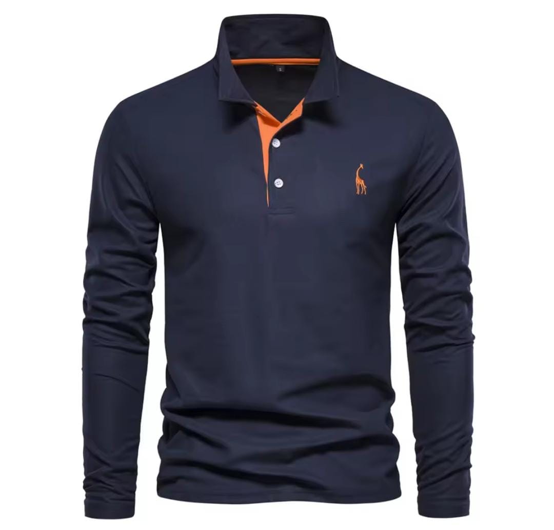 Men's Comfortable Sports Long-Sleeved polo Shirt Tops T12 Men's Comfortable Sports Long-Sleeved polo Shirt Tops T12
