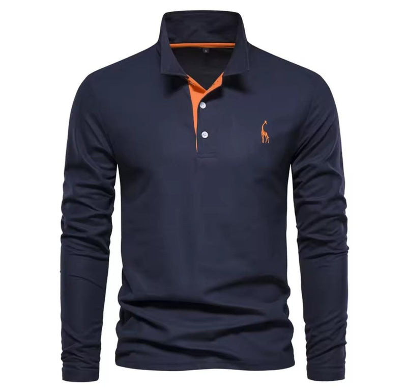 Men's Comfortable Sports Long-Sleeved polo Shirt Tops    T12 - TUZZUT Qatar Online Shopping