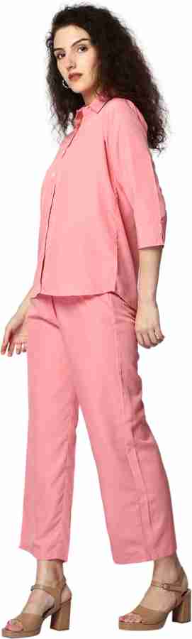 Urban Komfort Women's Stylish Casual Shirt and Flared Pant Co-ord Set Airport Outfit 002793011 Urban Komfort Women's Stylish Casual Shirt and Flared Pant Co-ord Set Airport Outfit 002793011