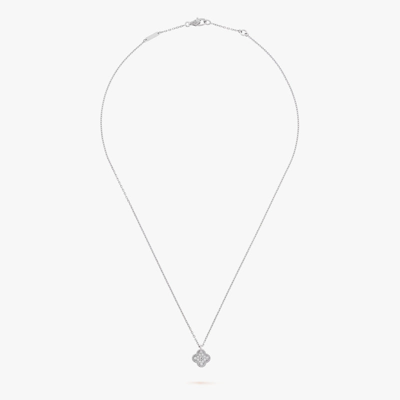 Sweet Alhambra Pendant White Gold Necklace DN2141 - TUZZUT Qatar Online Shopping