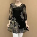 Women's T-Shirt Loose Hollow Out O-Neck Tops  B284879 - TUZZUT Qatar Online Shopping