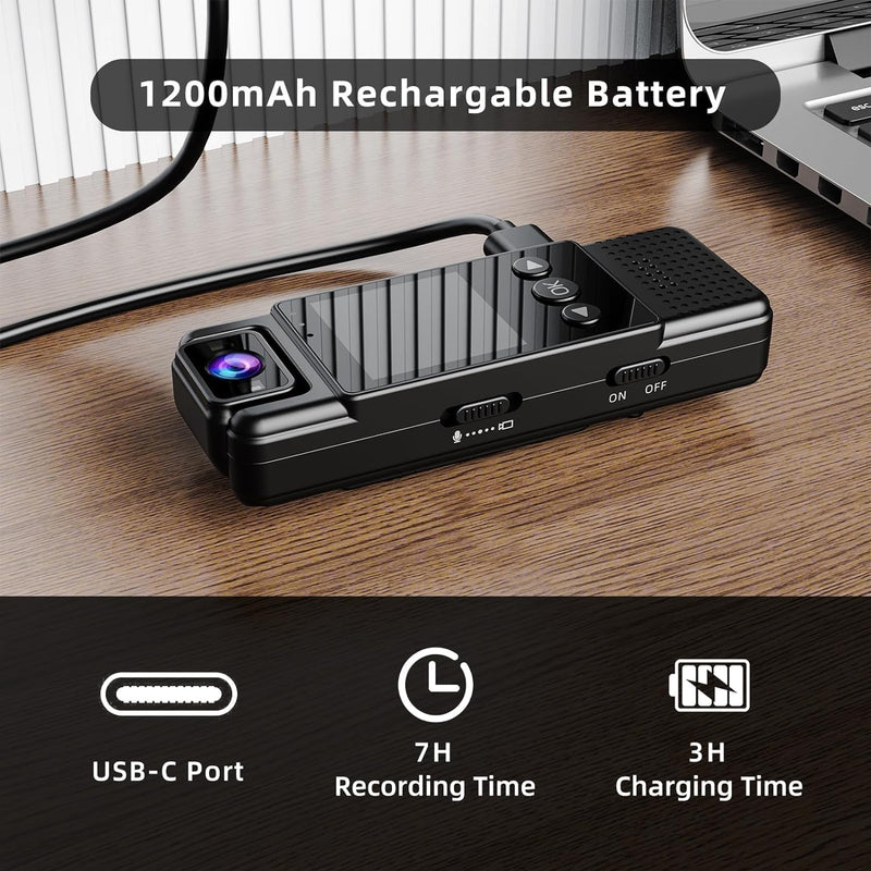 Night Vision Mini Body Camera 1080P, 180° Rotation - TUZZUT Qatar Online Shopping