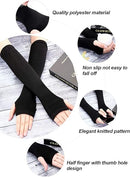 Long Fingerless Gloves Warmer Thumbhole Elbow X1305862 - TUZZUT Qatar Online Shopping
