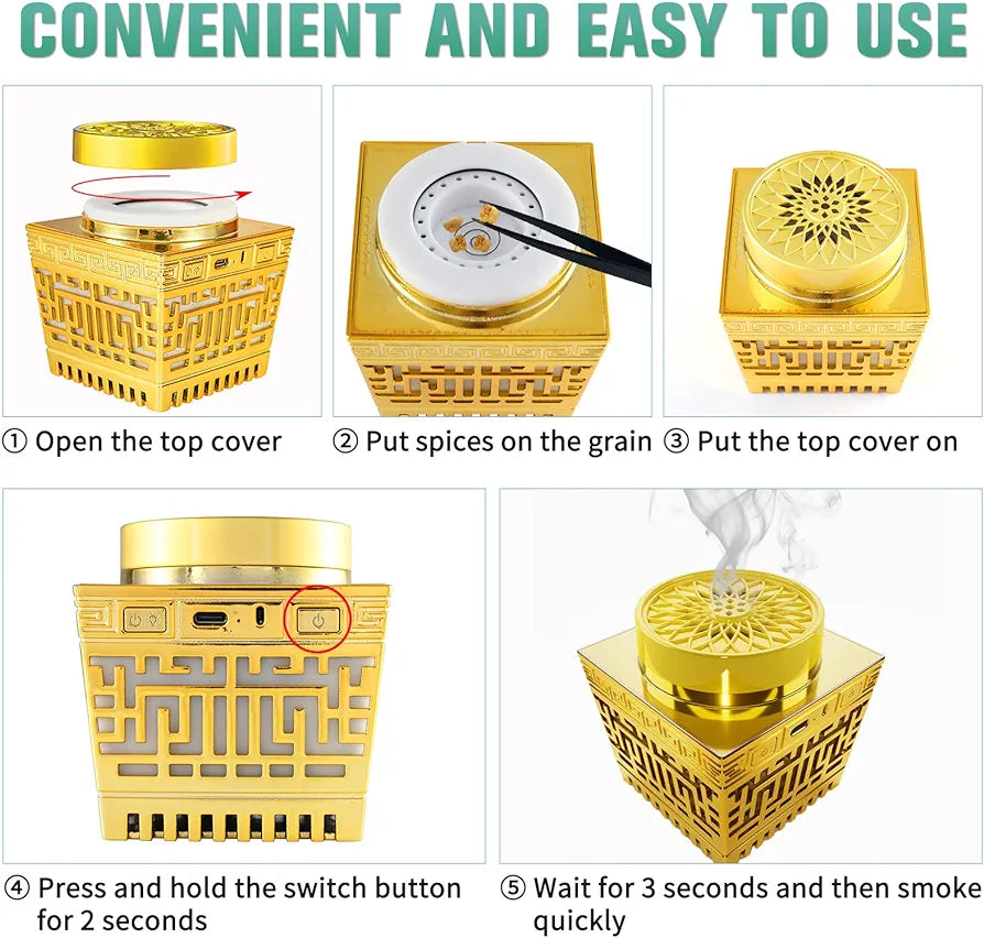 Portable Electric Incense Bakhoor Burner with Quran Speaker SQ-209P Portable Electric Incense Bakhoor Burner with Quran Speaker SQ-209P