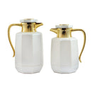 Premium Arabic Coffee Tea Pot Vacuum Flask 2 Pcs Gift Set (1.0L +07L) - White - TUZZUT Qatar Online Shopping