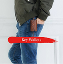 Contacts Genuine Leather Car Key Case Card ID Holder Wallet Keyring Keychain 1004H - Tuzzut.com Qatar Online Shopping