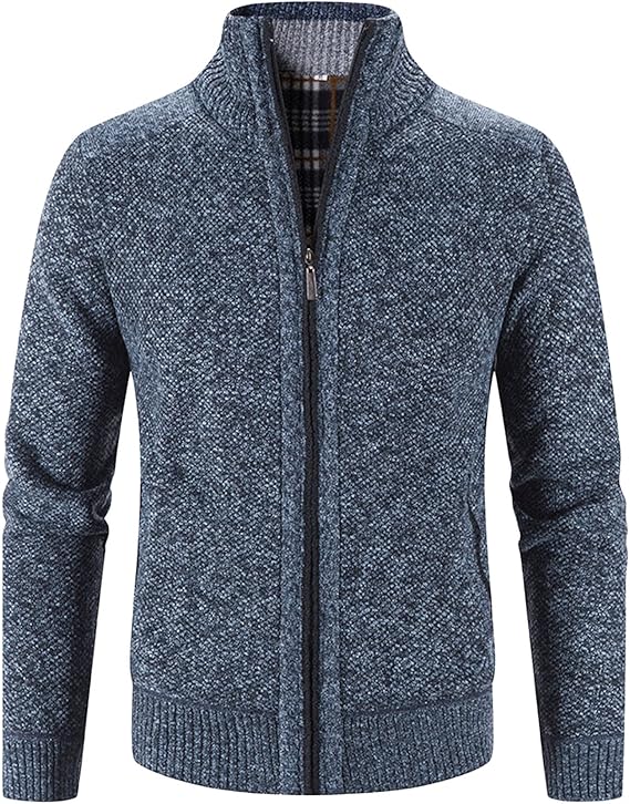 Men's Full Zip Flannel Lining Cardigan MC885 - TUZZUT Qatar Online Shopping